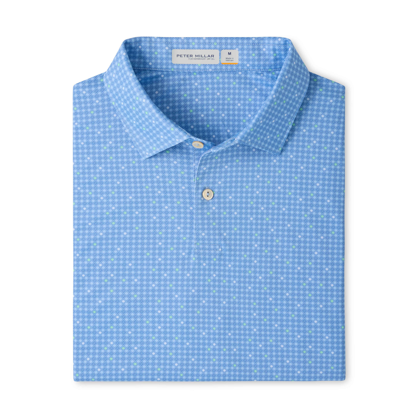 Featherweight Gingham Performance Polo (Cottage Blue)
