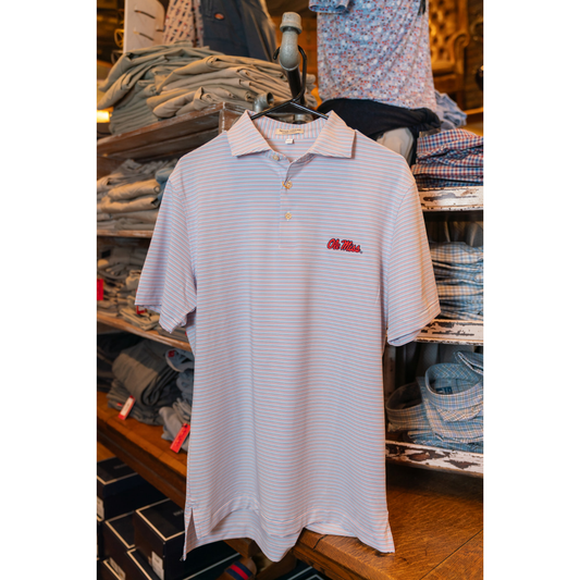 Ole Miss Pierce Performance Jersey Polo (White)