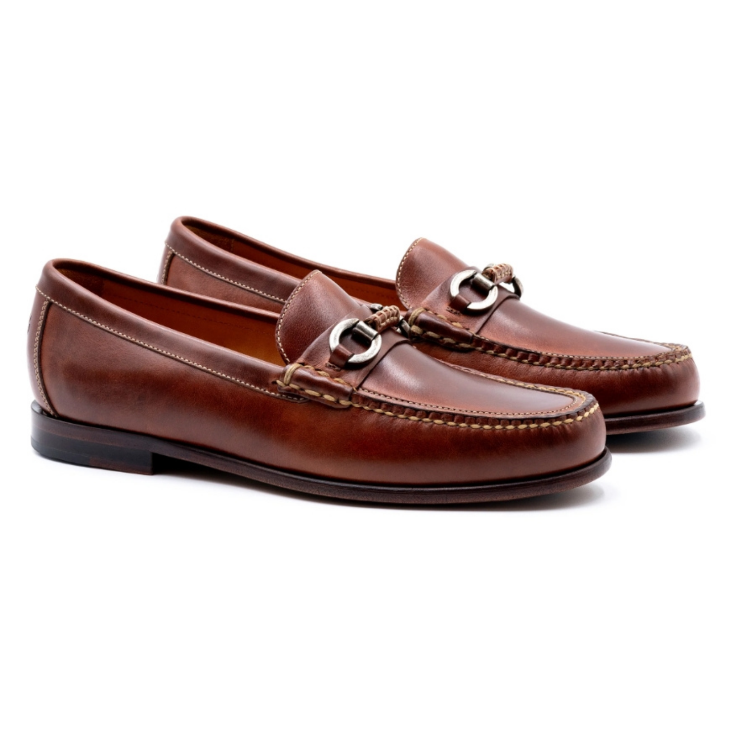 Old Row Oiled Saddle Leather Horse Bit Loafers (Cigar)