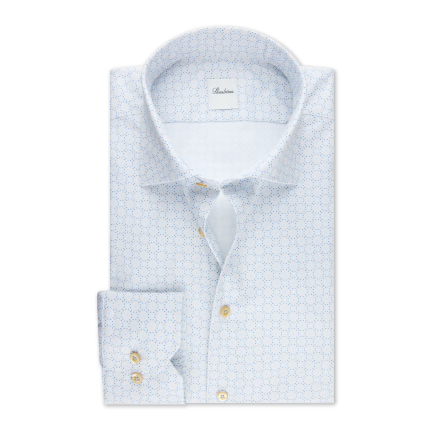 Stenstroms Light Blue Patterned Twill Shirt