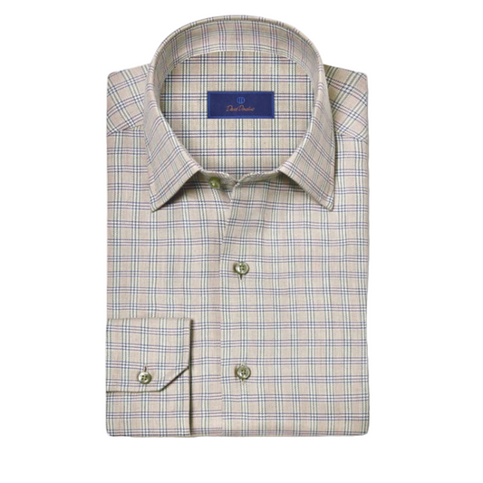 Sage Check Cashmere Blend Sport Shirt