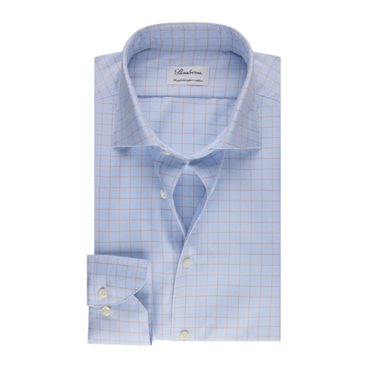 Stenstroms Brown Checked Twill Shirt