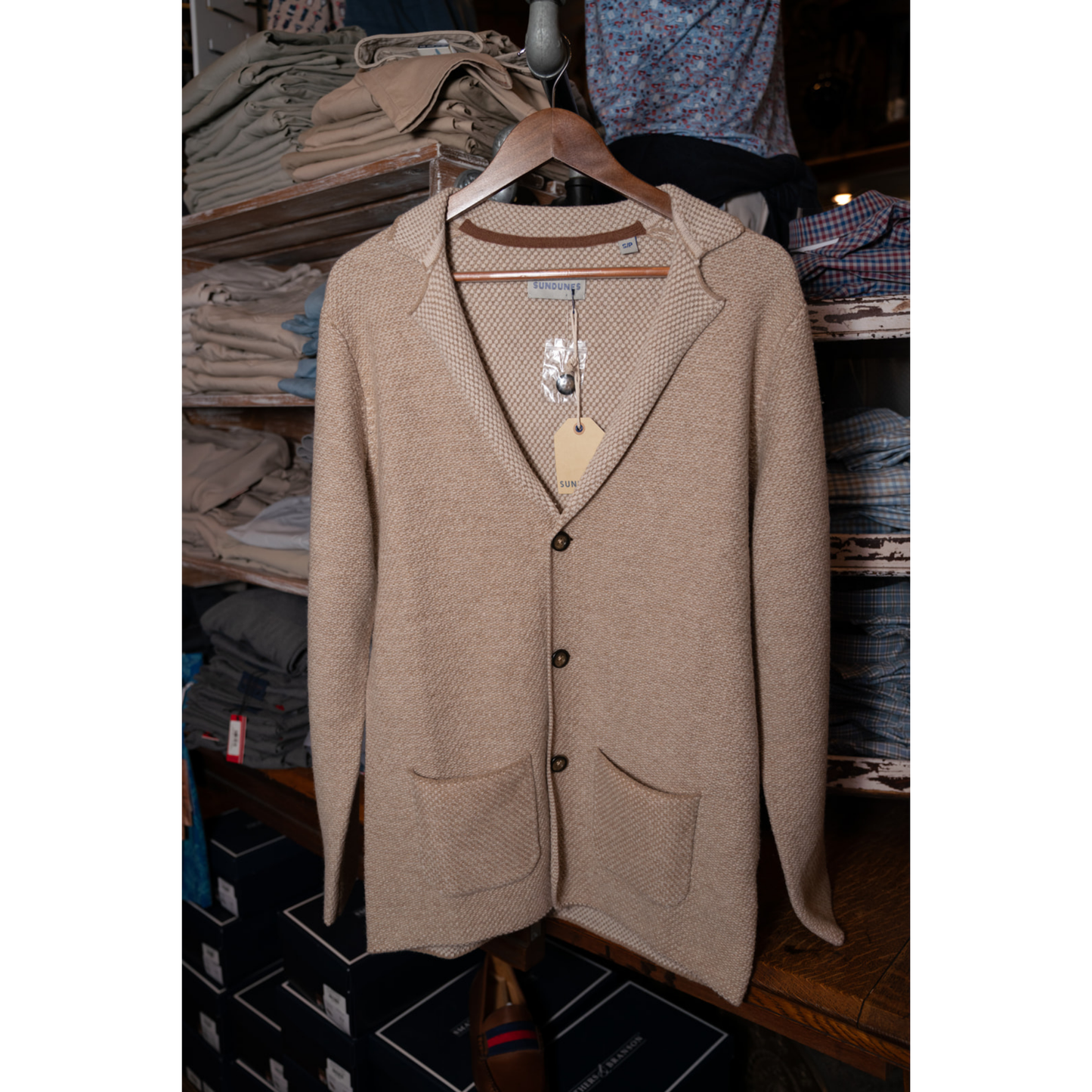 Sundunes Popcorn Stitch Soft Blazer (Natural)