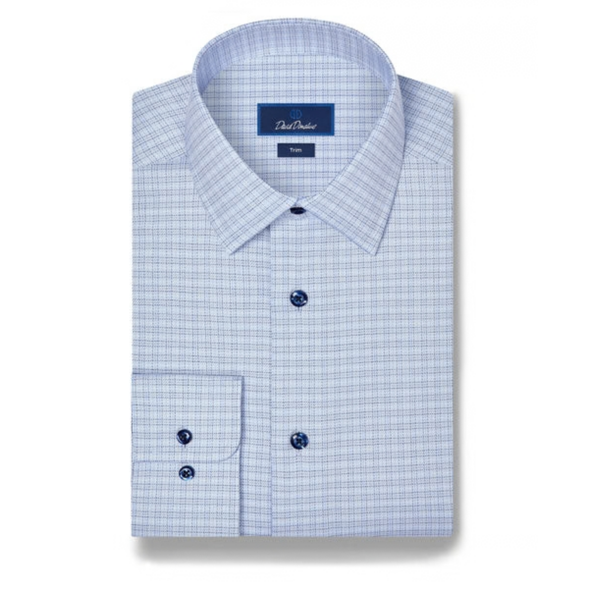 Sky & Blue Twill Check Stretch Dress Shirt