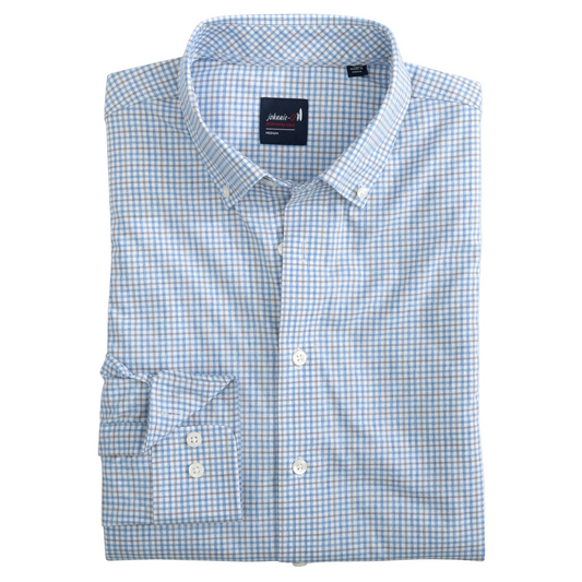 Everyday Performance Button Down Shirt - Koby Mini Pane (Navy)