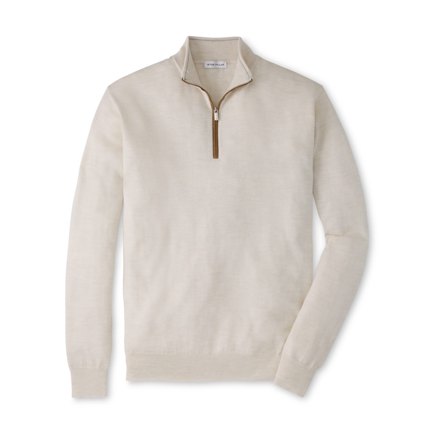 Autumn Crest Suede Trim Quarter-Zip (Ivory)
