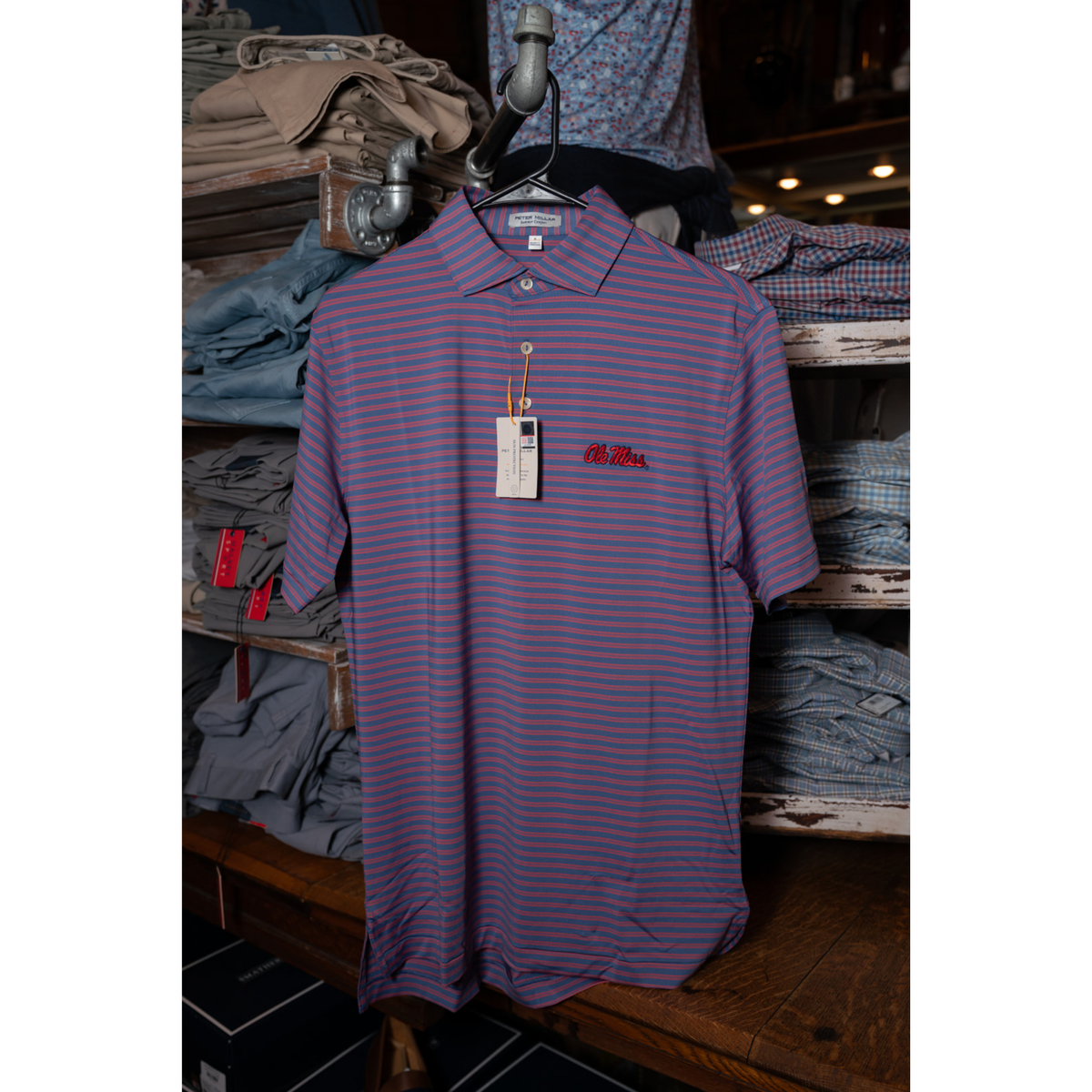 Ole Miss Rawlins Performance Jersey Polo (Bali Blue)