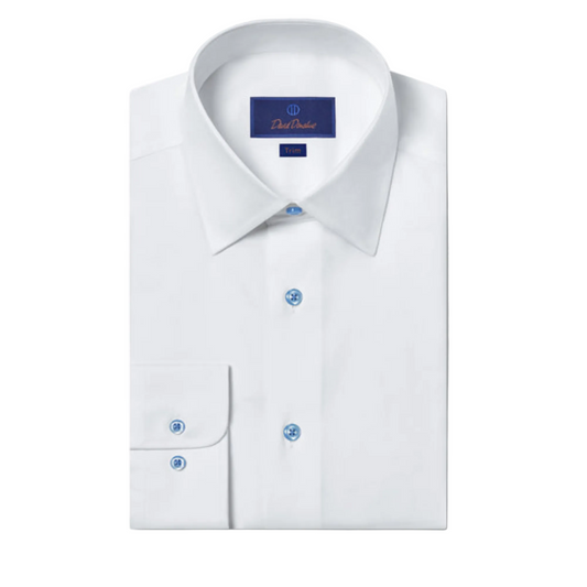 Super Fine Twill Dress Shirt (White/Sky)