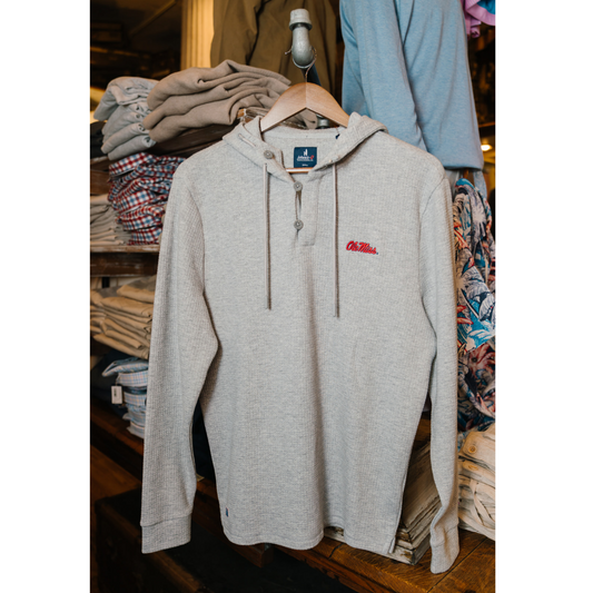 Ole Miss Kester Textured Hoodie (Light Gray)