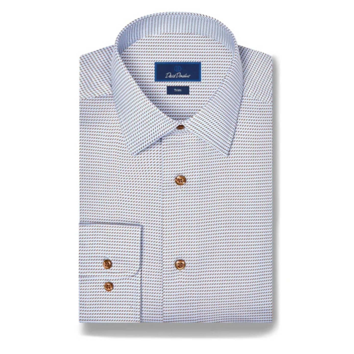 Sky & Chocolate Textured Twill Dress Shirt