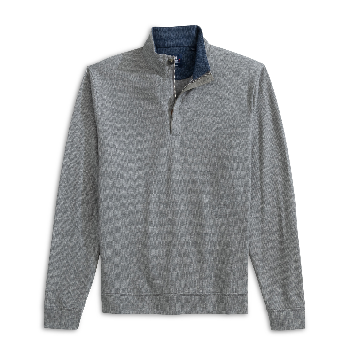 Rubin Herringbone Cashmere Blend 1/4 Zip Pullover (Charcoal)