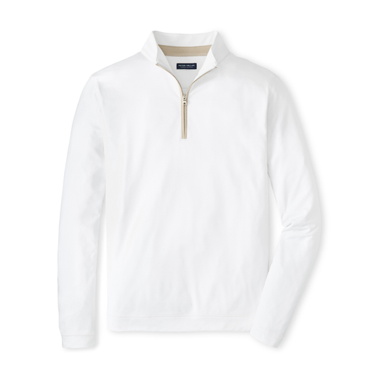 Albatross Cotton-Blend Pique Quarter-Zip (White)