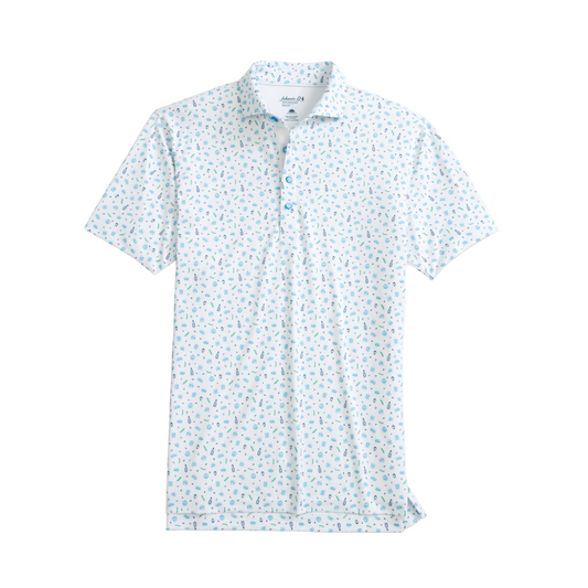Performance Mesh Polo - Burgers N Beers (White)