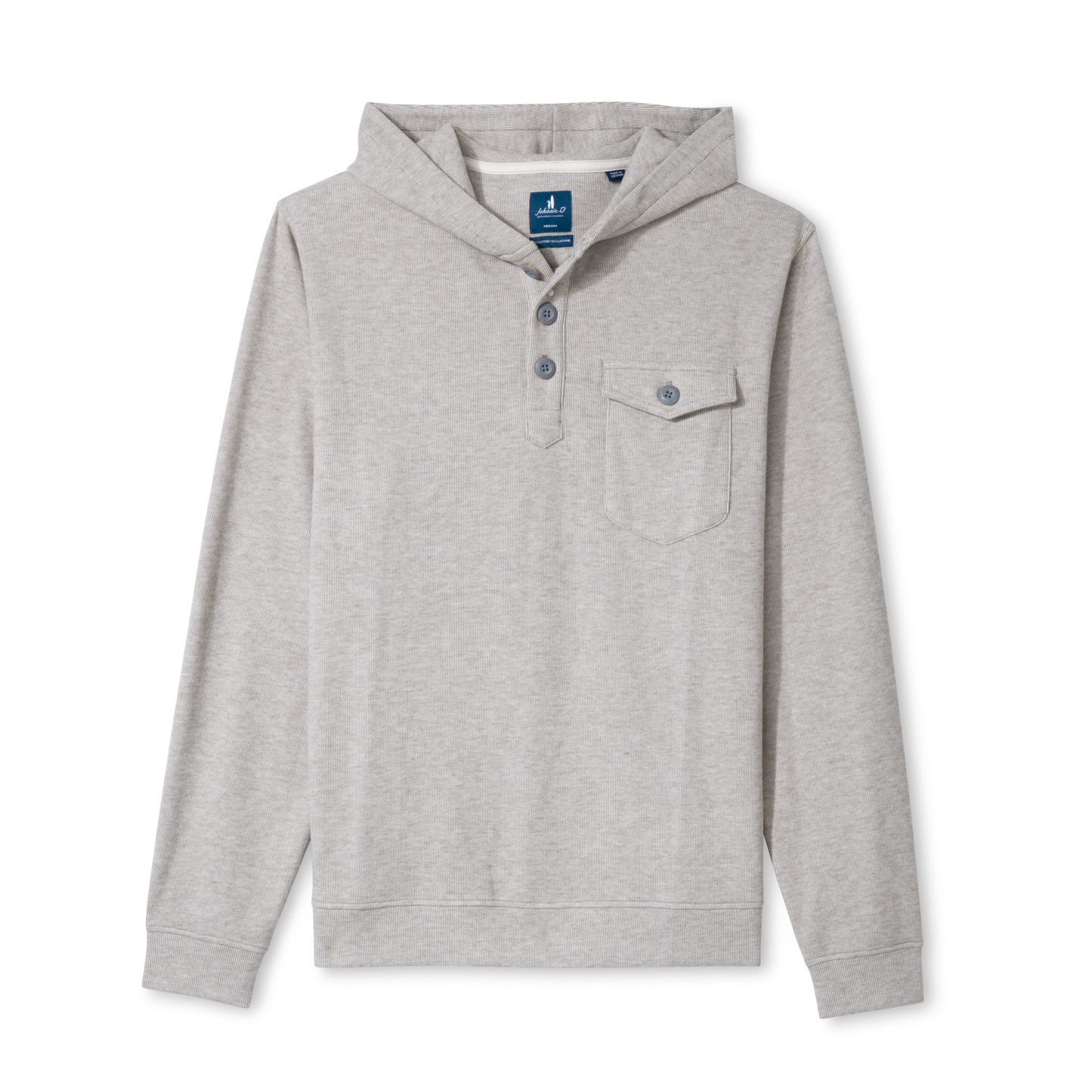 Button Henley Hoodie (Cream)