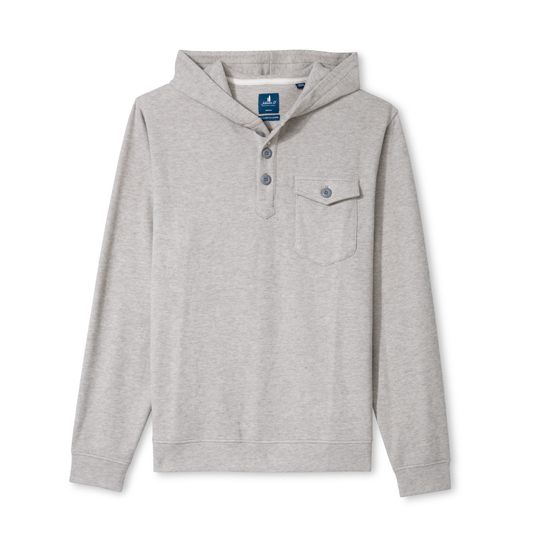 Button Henley Hoodie (Cream)