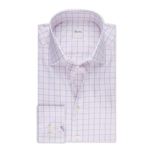 Stenstroms Light Pink Checked Twill Shirt