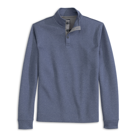 Rockwells Diamond Quilted Henley Pullover (Laguna Blue)