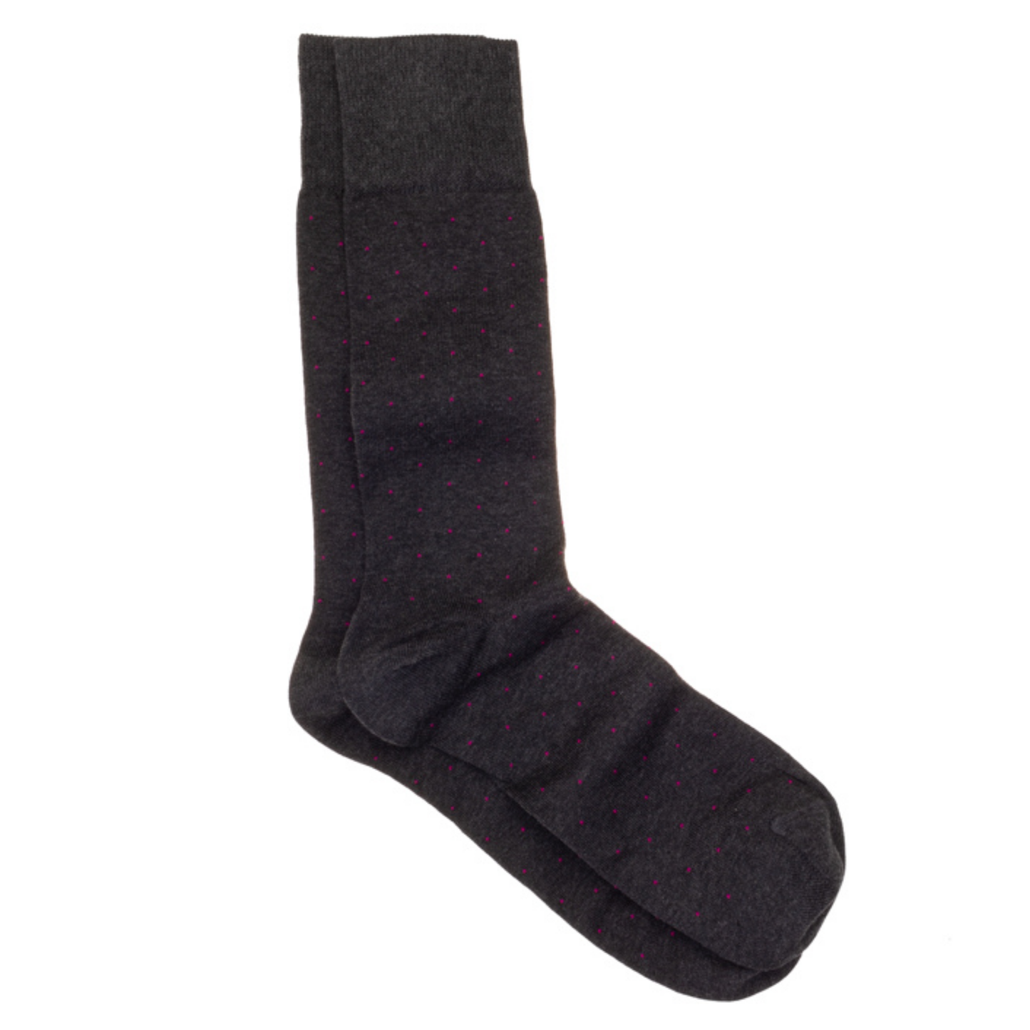Micro Dot Socks (Dark Charcoal/Pink)