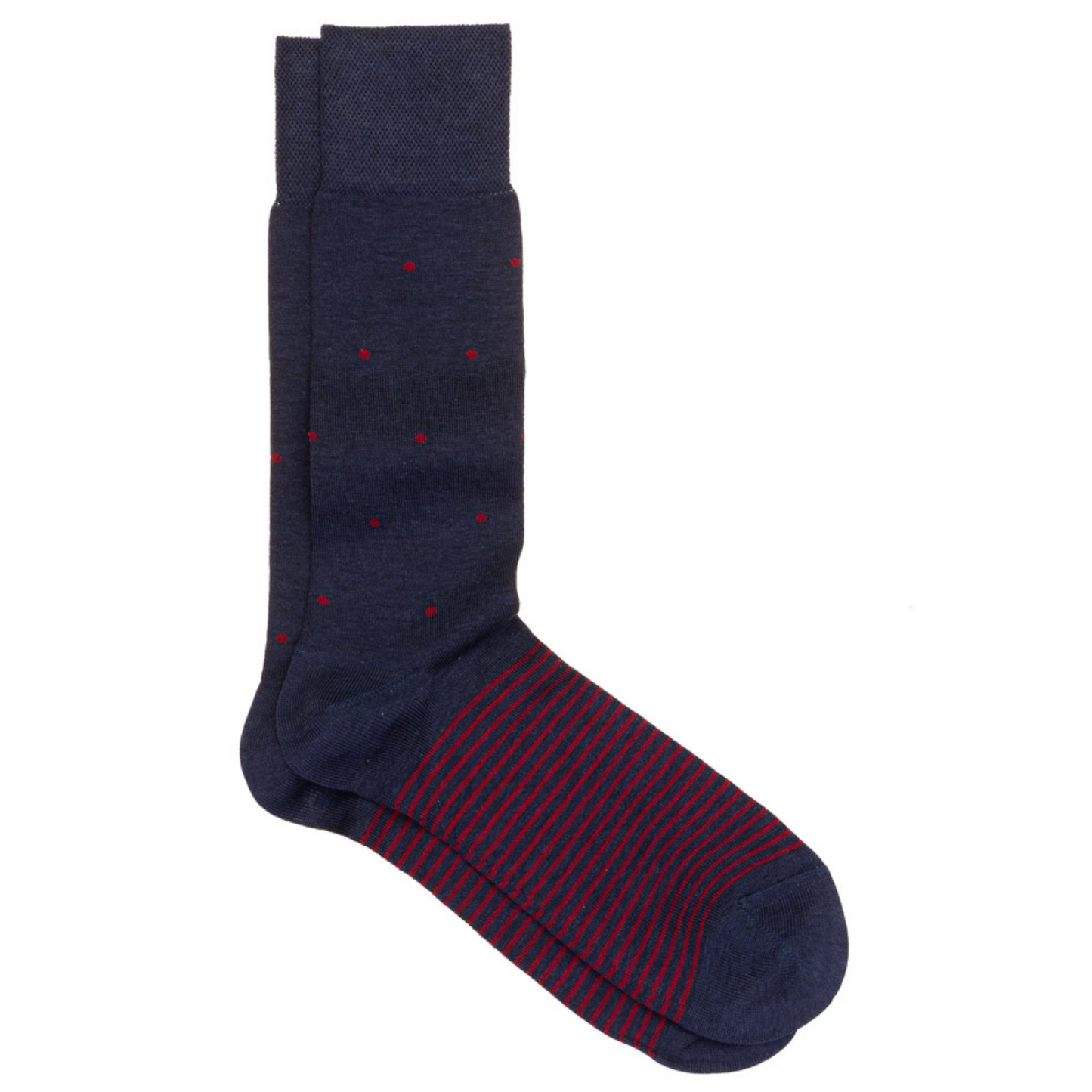 Stripe & Dot Socks (Navy/Red)