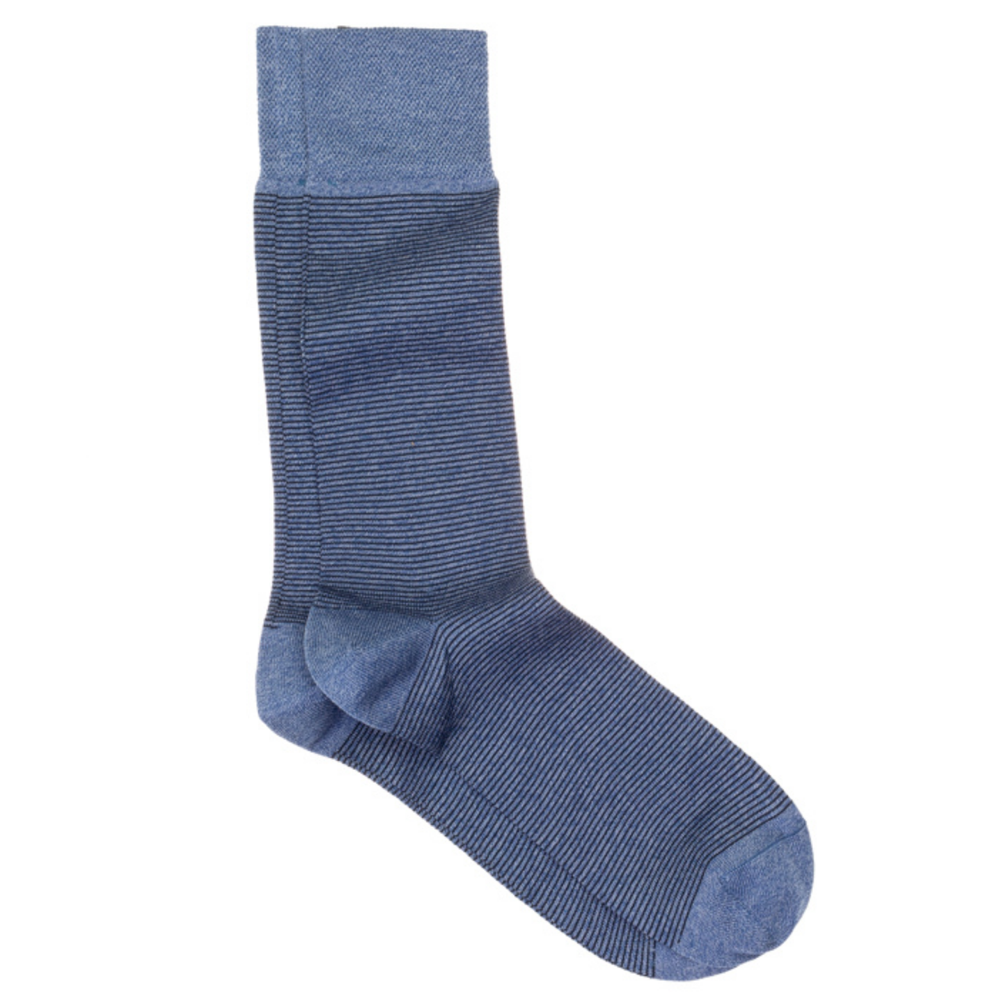 Micro Stripe Socks (Navy/ Light Blue)