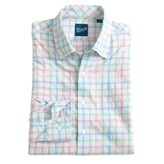 Everyday Performance Button Down Shirt - Bingham Tattersall (Gulf Blue)
