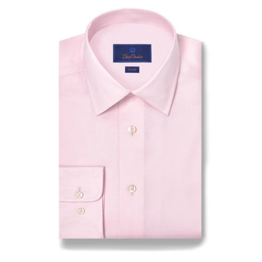 Pink Twill Stretch Dress Shirt