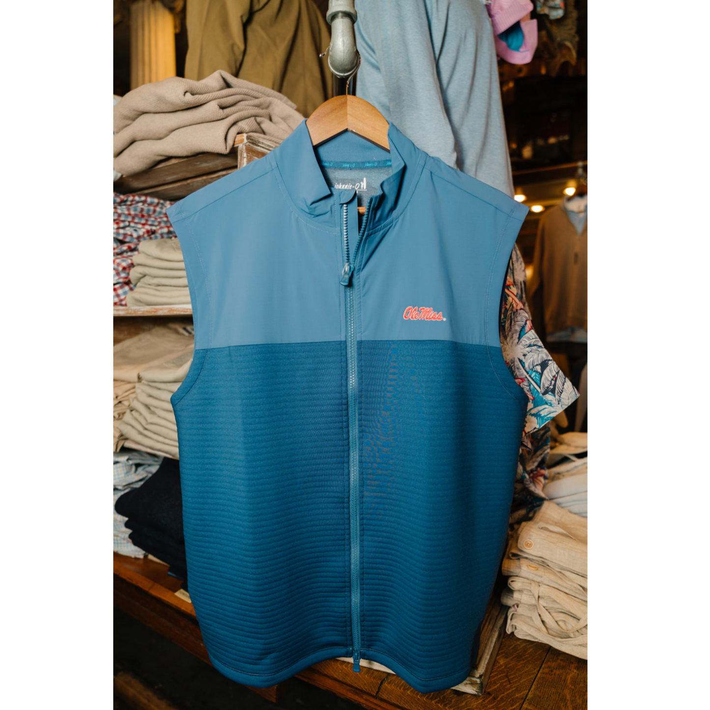 Ole Miss Culbertston Performance Mixed Media Vest (Lake)