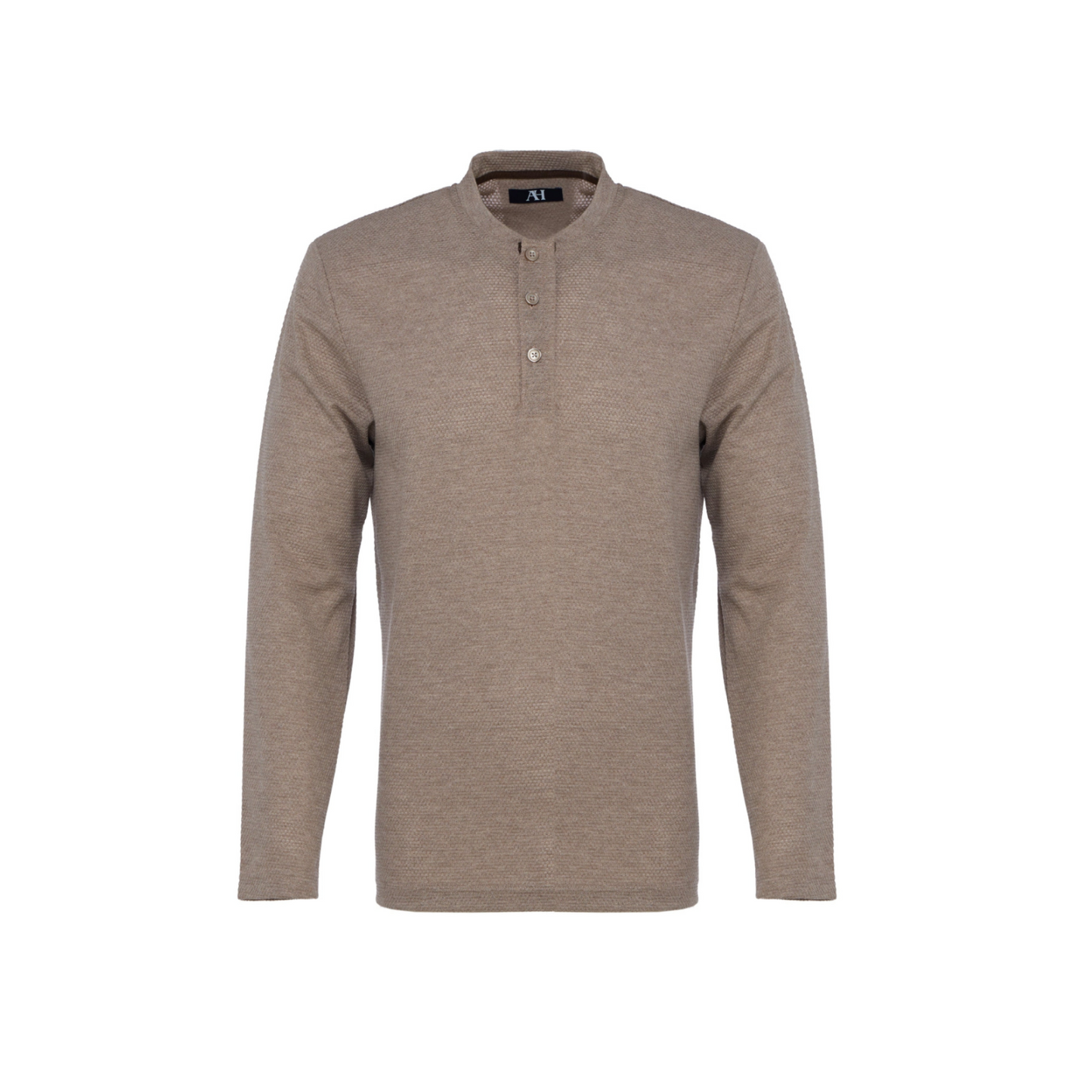 Dobby Dot Melange Henley (Oatmeal)