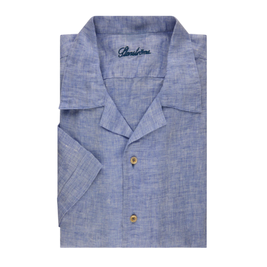 Stenstroms Blue Linen Shirt - Short Sleeves