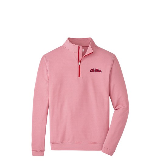 Ole Miss Game Day Perth Sugar Stripe Performance Quarter-Zip (Red/White)