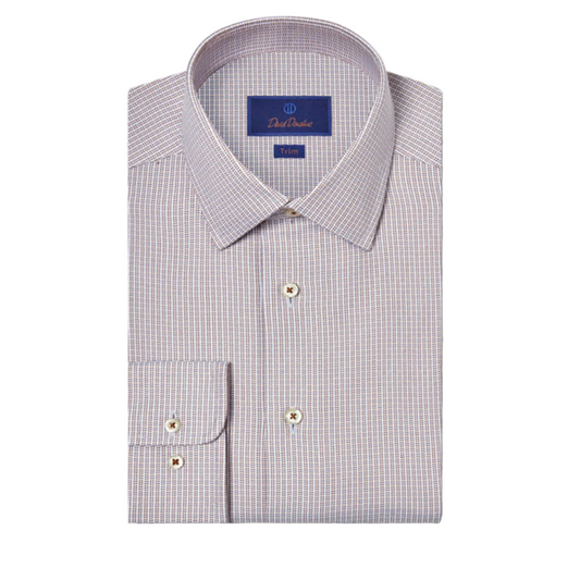 Chocolate & Sky Oxford Dobby Dress Shirt