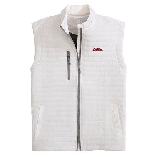 Ole Miss Crosswind Quilted Vest (White)