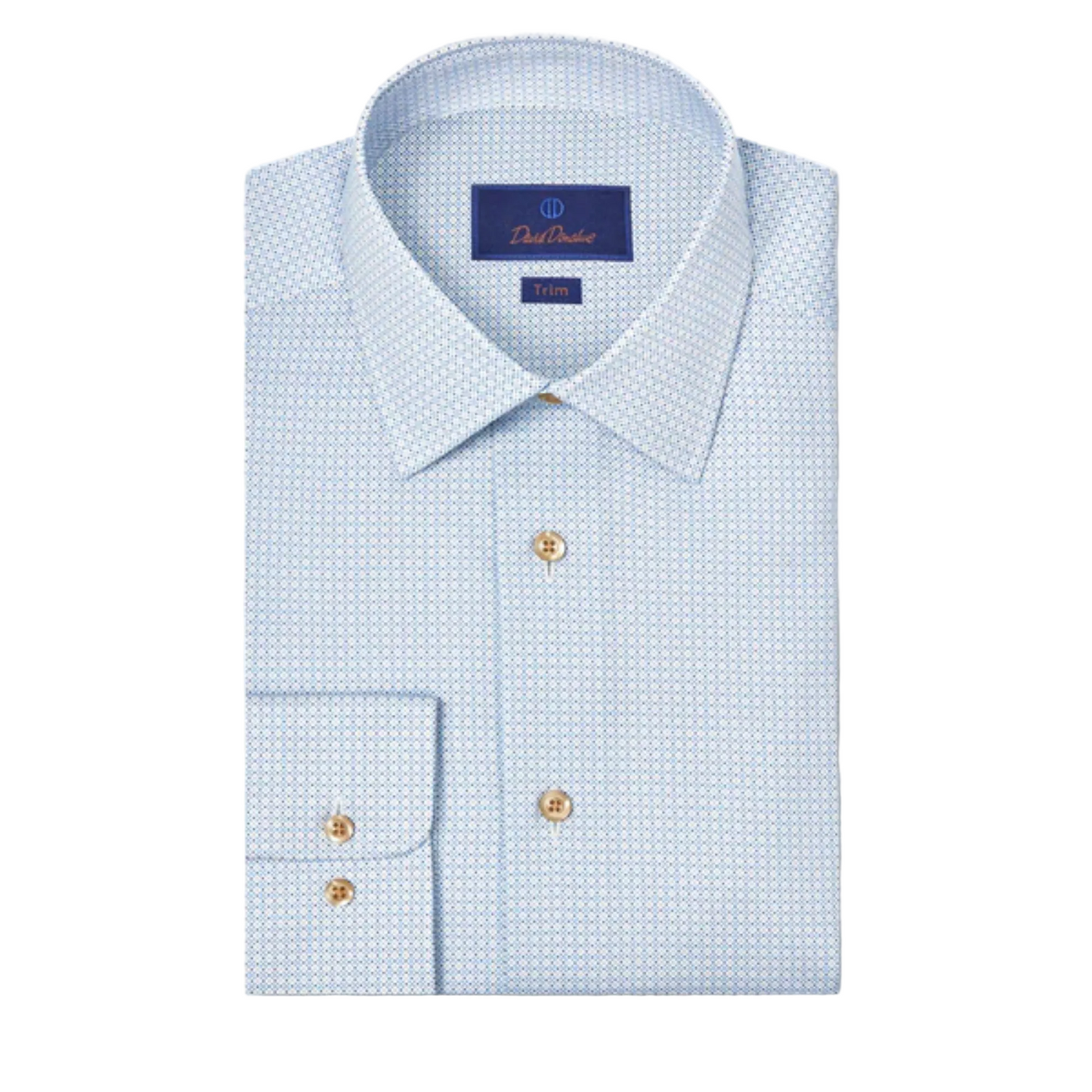 Sky Micro Geometric Print Dress Shirt