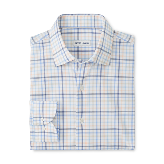 Warren Crown Lite Cotton-Stretch Sport Shirt (Navy)