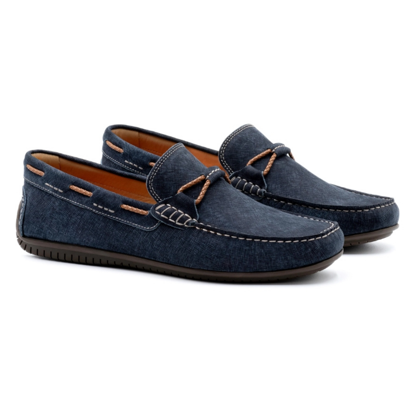 Bermuda Nubuck Braided Bit Loafers (Navy)