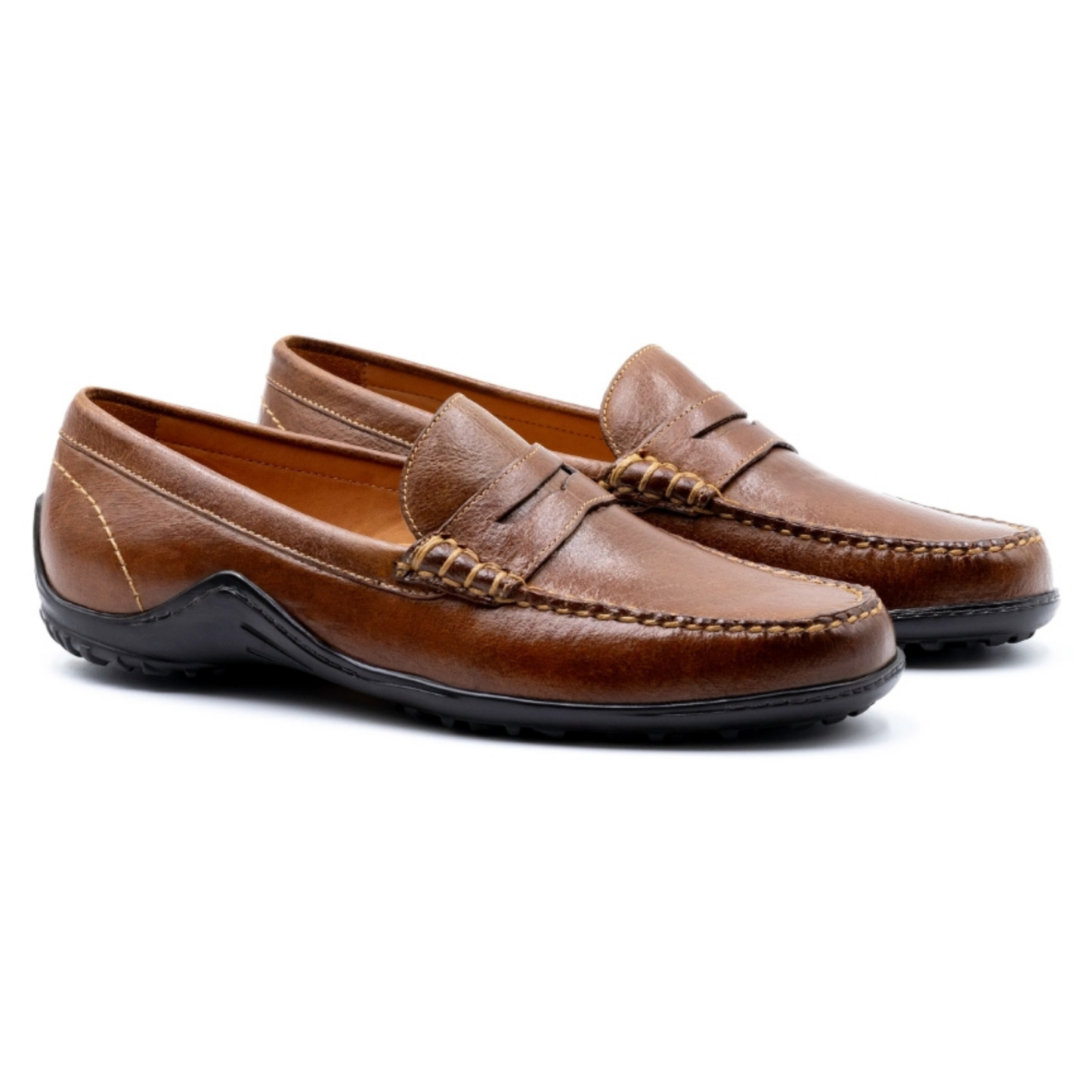 Bill Water Buffalo Penny Loafers (Burnt Cedar)
