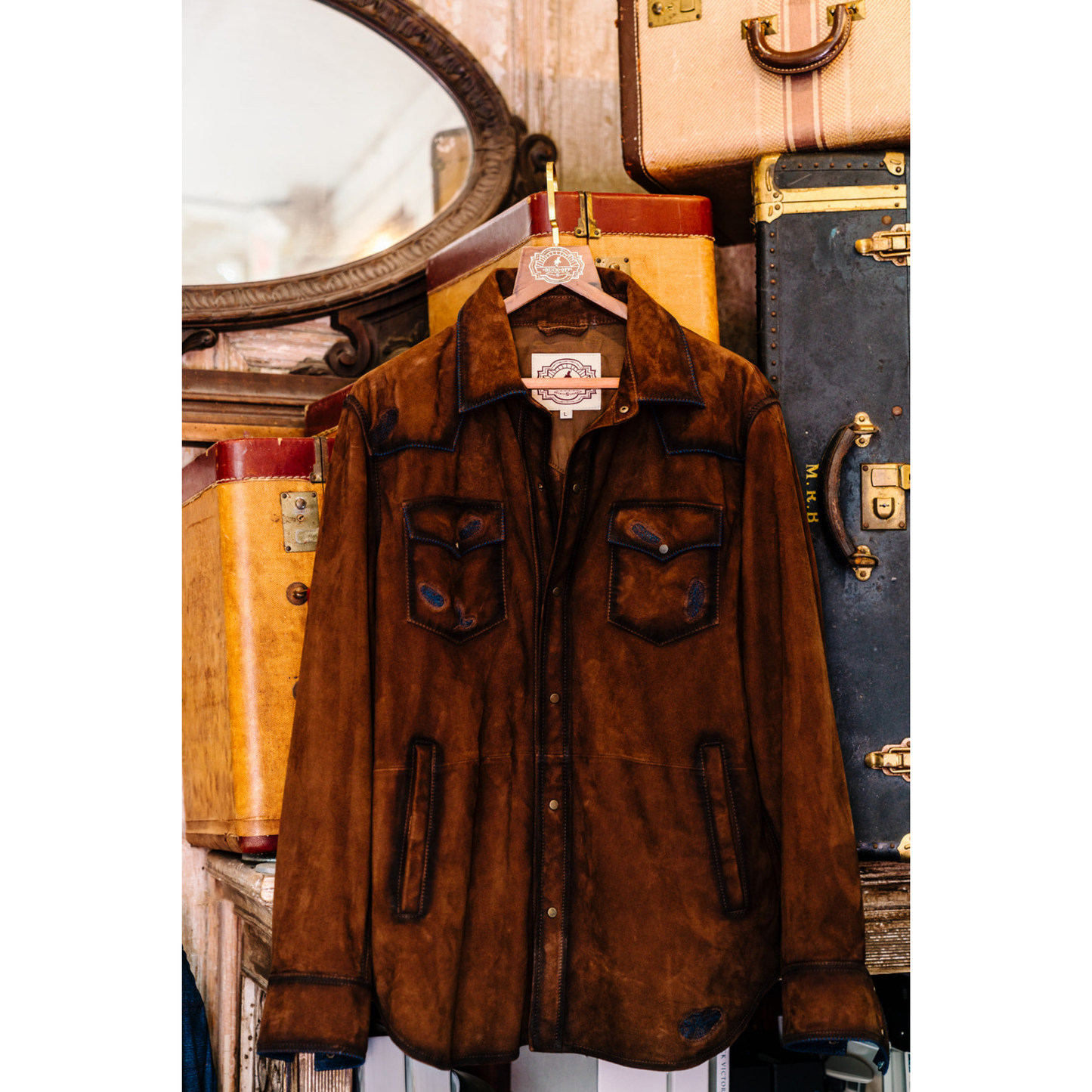 Chocolate Suede Shirt Jacket