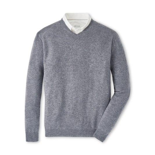 Crown Heritage Cashmere V-Neck Sweater (Oslo Grey)