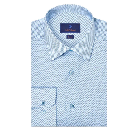 Sky Geometric Print Dress Shirt