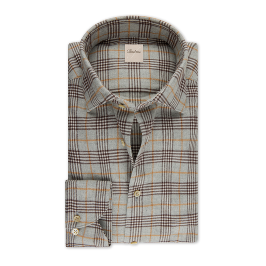 Stenstroms Grey Checked Flannel Shirt