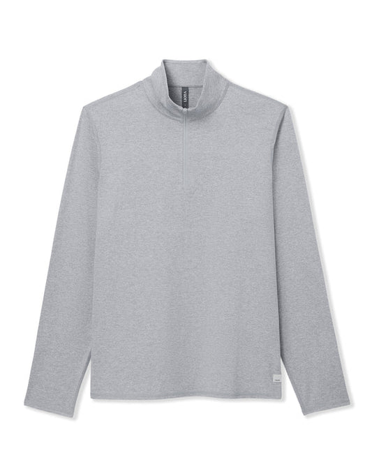 Ponto Half Zip Mock Neck (Light Grey Heather)