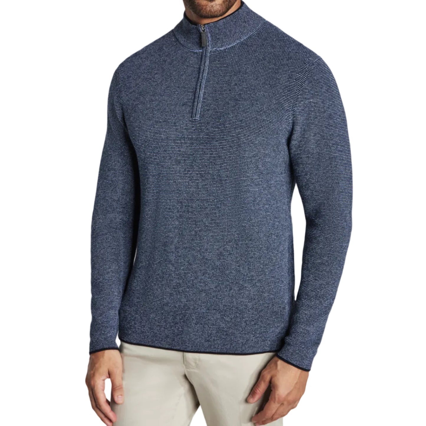 Jack Victor Quarter-Zip Sweater (Navy Melange)