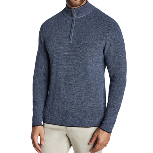 Jack Victor Quarter-Zip Sweater (Navy Melange)