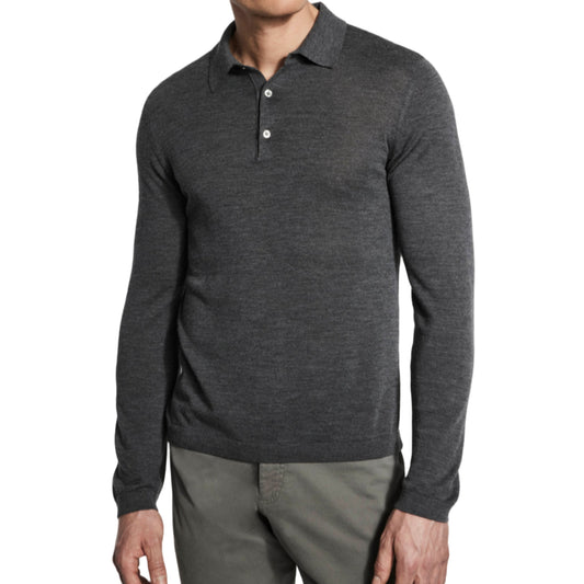 Jack Victor Long Sleeve Polo (Grey)