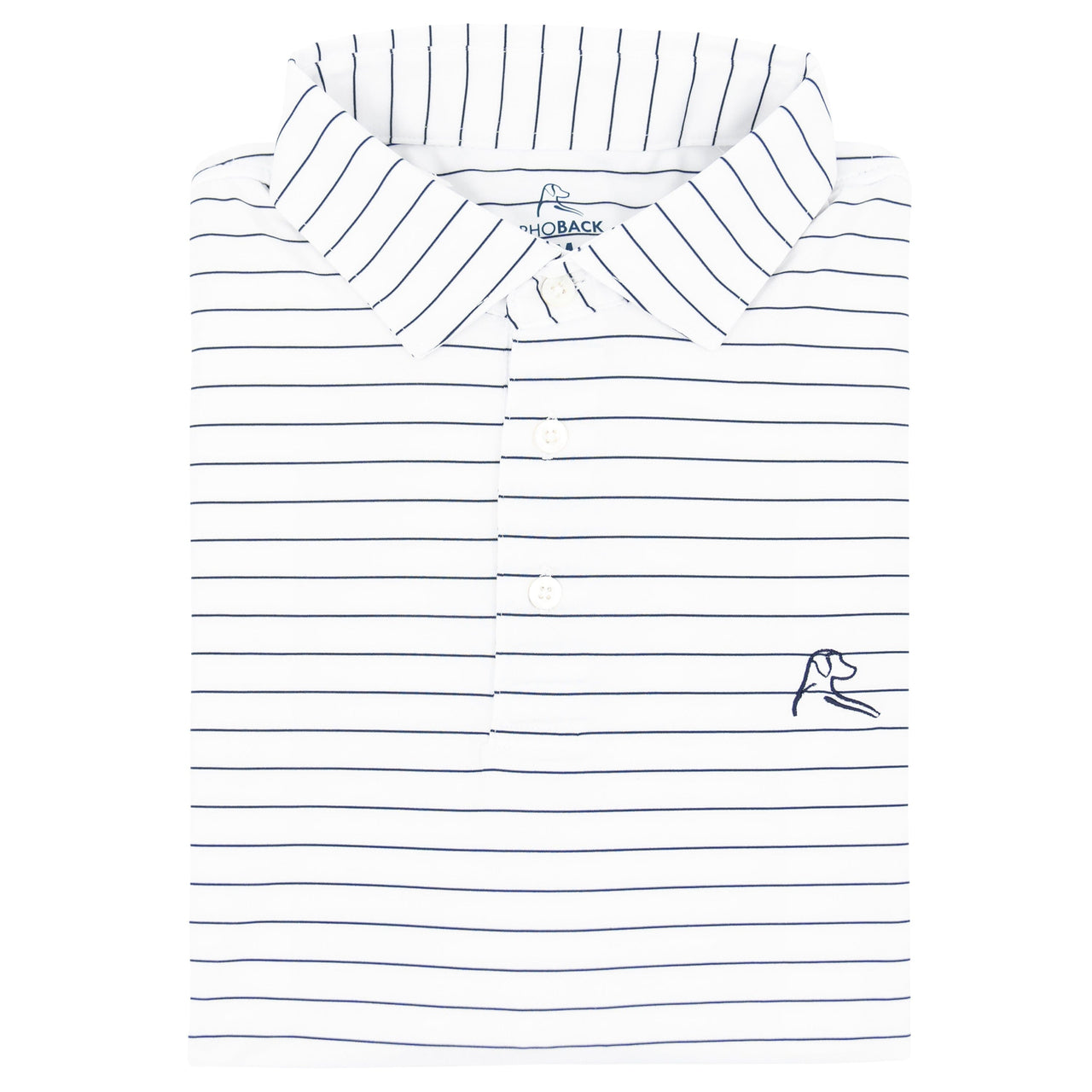 The Captain Stripe Polo (White/Fleet Navy)