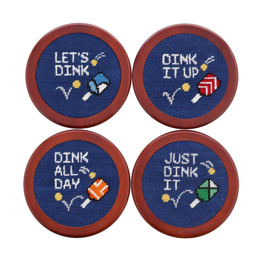 Wacky Pickleball Sayings Coasters (Classic Navy)