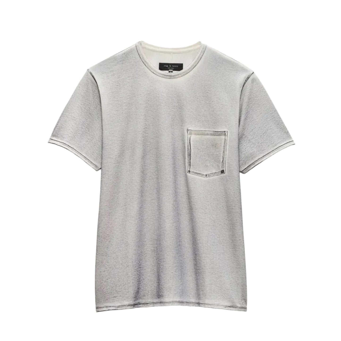 Washed Cotton Jersey Pocket T-Shirt (Sea Grey)