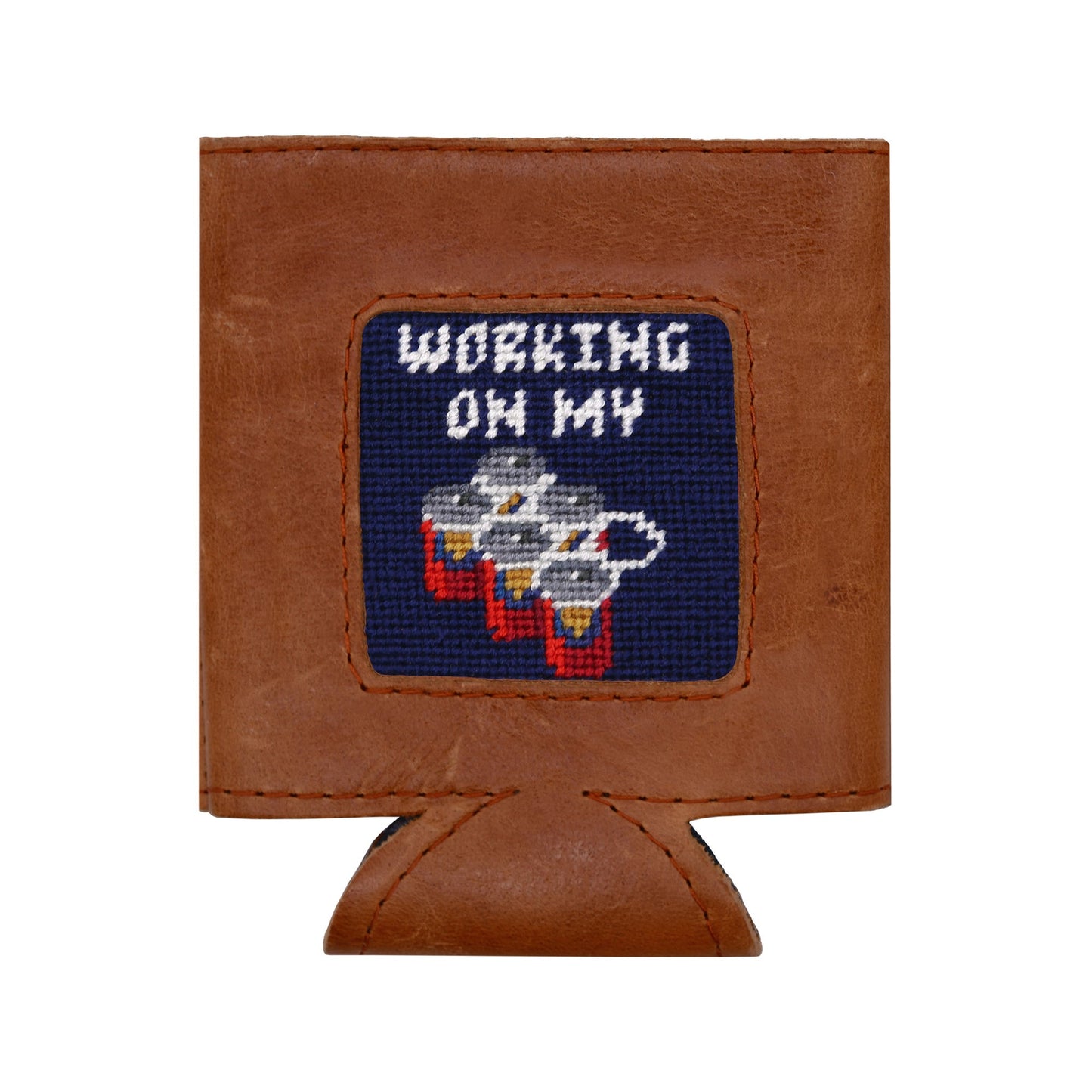 Working On My Six Pack Can Cooler (Dark Navy)