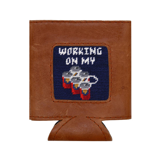 Working On My Six Pack Can Cooler (Dark Navy)