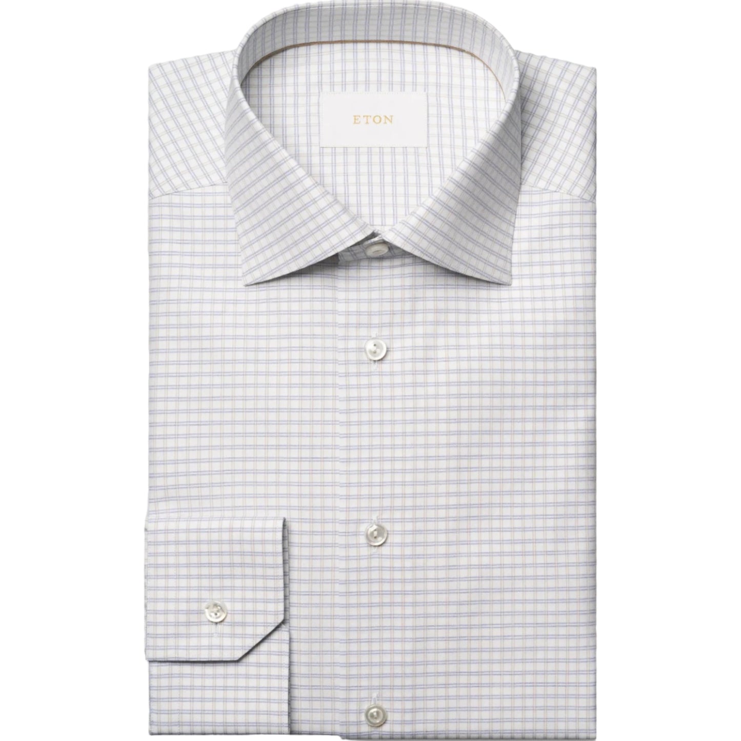 Eton Check Supima 120 Pique Shirt (Blue)